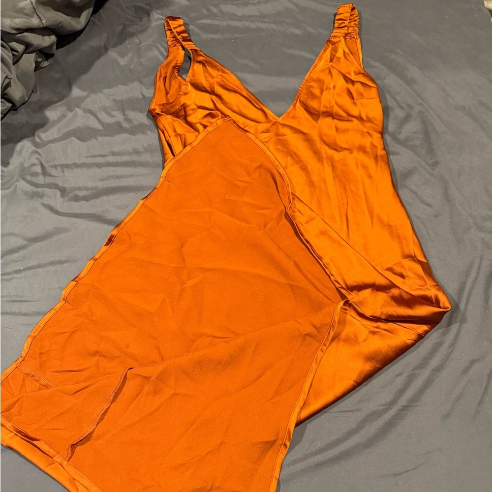 Target Women's Vibrant Orange Satin Maxi Dress